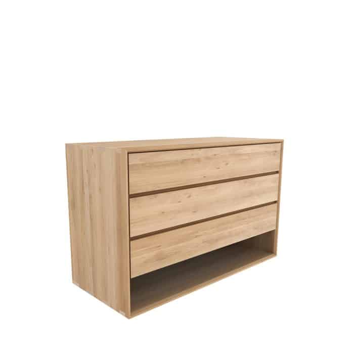 TGE 051176 Oak Nordic chest of drawers 3 drawers 130x56x83 p