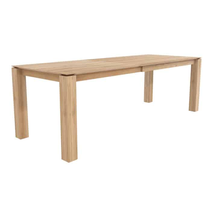 oak slice extendable dining table 1 1