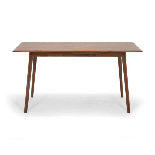 Rectangular brown acacia wood dining table with splayed legs from D3 Home Modern Furniture