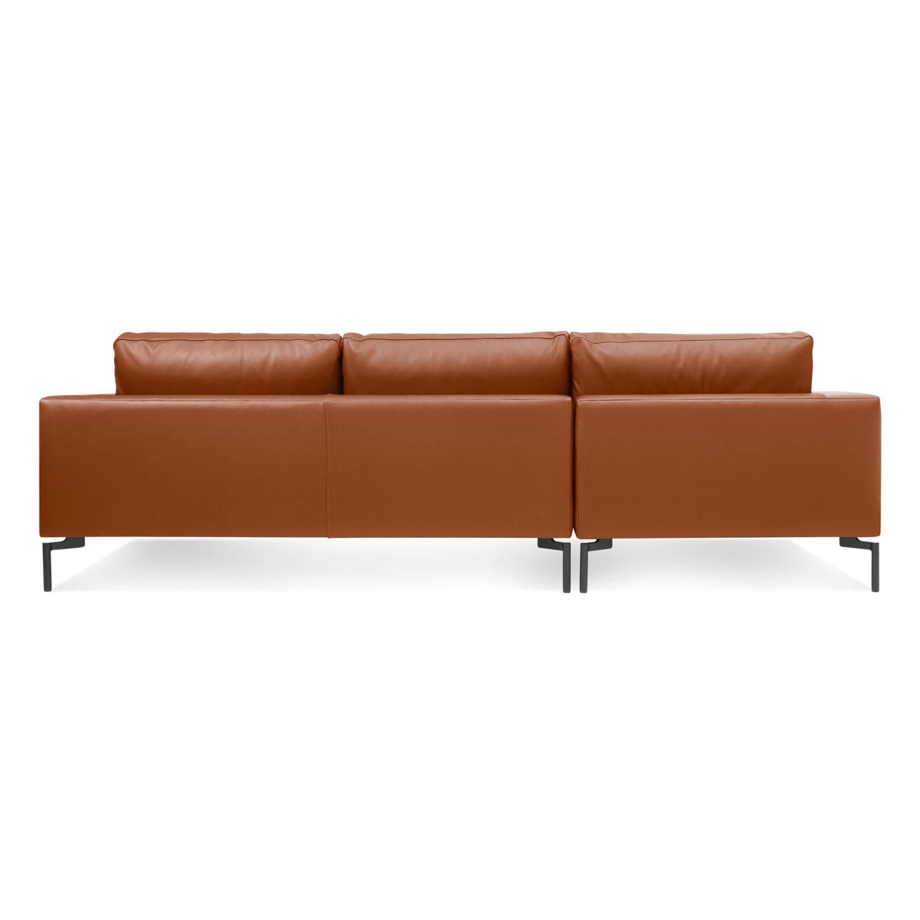 NEW STANDARD LEATHER SOFA W/ CHAISE