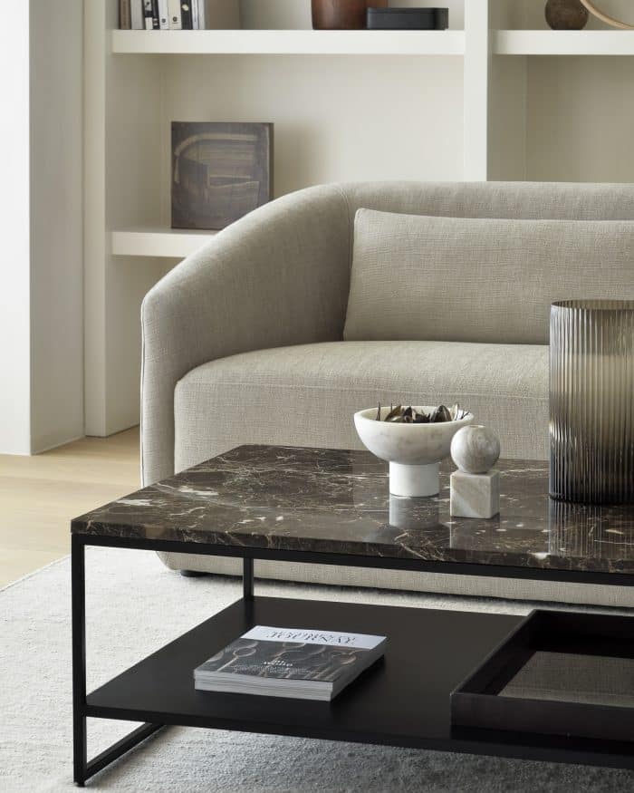 60093 Stone coffee table 20150 Trapeze sofa beige WEB