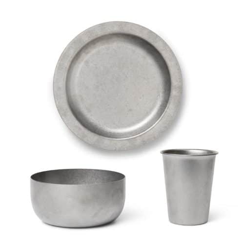 Tumbled Drink Set Silver