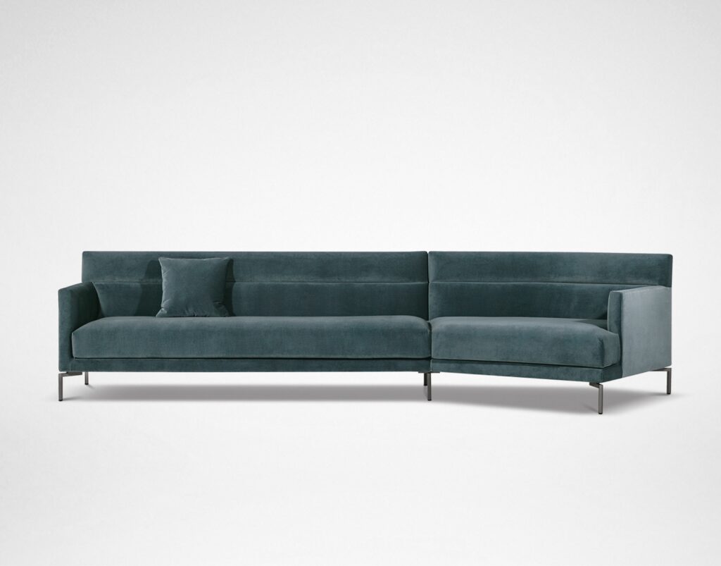 AMOR 30 sofa in aquamarine velvet