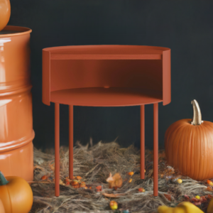 Li'l Something Side Table with shelf in the burnt orange color of Copper Pot.