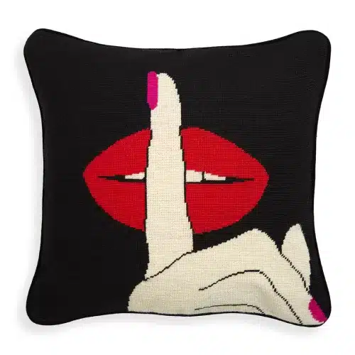 needlepoint lips hush 01